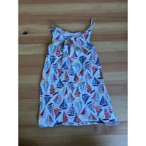 Lands End sail boat sundress red white and blue toddler size 4